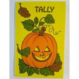 Halloween Tally Game Card Pumpkin In Patch NOS Original Hallmark Vintage Unused